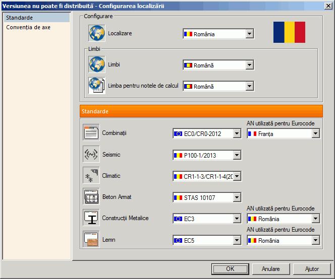 Localizare Utilizatorul are posibilitatea de configura setările de localizare din fereastra de dialog "Configurarea localizării": Localizare: selectaţi limba pentru interfaţă şi documentele de