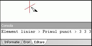 coordonatele pentru axa X; apăsaţi Enter iar prima extremitate a obiectului va apărea în punctul definit pe grilă.