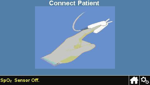 Dacă senzorul se desprinde de pe corpul pacientului Dacă senzorul s-a desprins de pe corpul pacientului, apare ecranul prezentat în partea dreaptă.