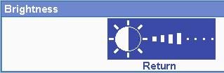 Pentru a regla luminozitatea Puteți regla luminozitatea ecranului după cum urmează: 1. Apăsați butonul Acasă pentru a vizualiza meniul Options (Opțiuni). 4. Apăsați din nou butonul rotativ.