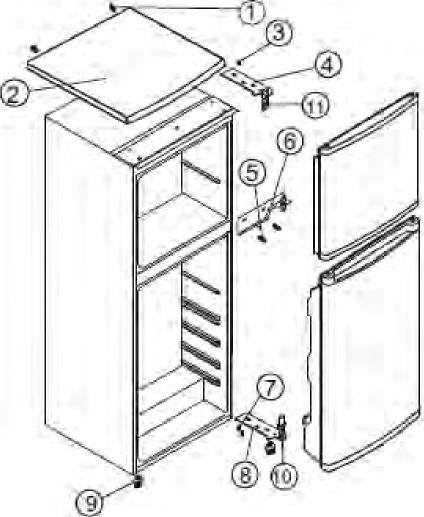 3 cm de sobe electrice sau pe gaz Potriviti distantierele (daca sunt livrate) pe spatele condensatorului pozitionat in spatele frigiderului; Pentru a optimiza eficienta frigiderului, lasati un spatiu
