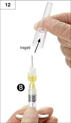 Etapa 13: Înainte de efectuarea injecţiei, scoateţi toate bulele mari de aer din Seringa B. Injectaţi subcutanat medicamentul.