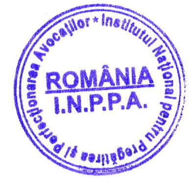 UNIUNEA NAŢIONALĂ A BAROURILOR DIN ROMÂNIA Institutul Naţional Pentru Pregătirea şi Perfecţionarea Avocaţilor Hotărârea nr.