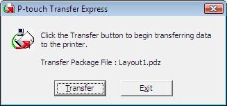 Transferarea șabloanelor cu P-touch Transfer Express (numai pentru Windows) Transferarea fișierului pachet de transfer (.