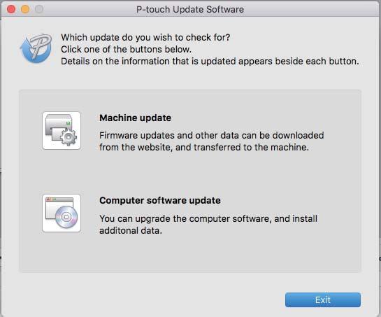 Cum să actualizați software-ul P-touch c Faceți clic pe pictograma [Machine update] (Actualizare aparat).