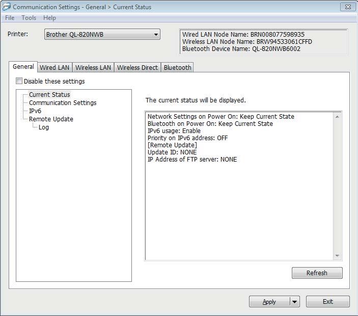 Modificarea setărilor imprimantei de etichete Setări de comunicare pentru Windows 4 Utilizați [Communication Settings] (Setări de comunicare) din Printer Setting Tool (Instrument de configurare a
