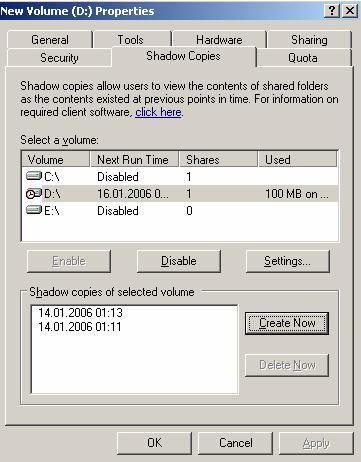 ajutorul unui CD original de Windows Server şi folosind datele sistem salvate Automated System Recovey (ASR) refacerea automată a sistemului Copiile shadow Exemplarele (copiile) shadow (din umbră)