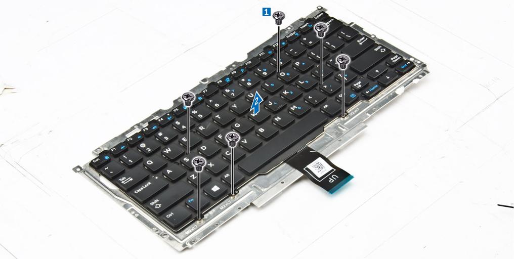 Instalarea tastaturii în suportul tastaturii 1. Aliniați tastatura cu orificiile șuruburilor de pe suportul tastaturii. 2. Strângeți șuruburile pentru a fixa tastatura pe suportul tastaturii. 3.