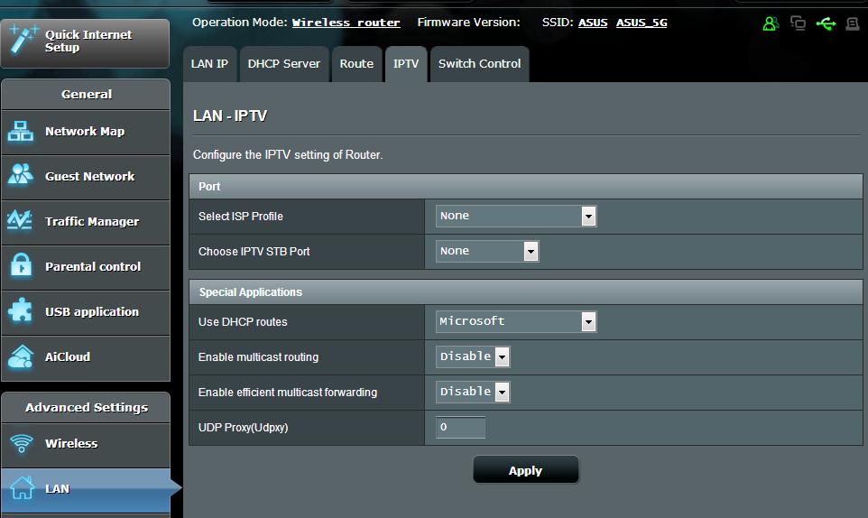 4.2.4 IPTV Ruterul wireless acceptă conectarea la servicii IPTV prin intermediul unui ISP sau al unei reţele LAN.