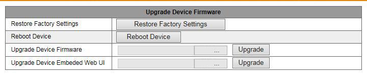 Maintain: reporniti dispozitivul, selectare revenire la setarile de fabrica sau actualizare firmware. 17.