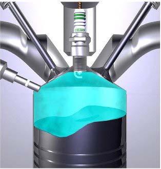 Un sistem de injecție indirectă funcționează tot timpul cu amestec omogen, raportul aer-combustibil fiind aproximativ același în interiorul cilindrului.