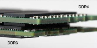 Figura 2. Grosime diferită Margine curbată Modulele DDR4 au o margine curbată pentru a facilita inserția și pentru a reduce presiunea asupra circuitului imprimat în timpul instalării memoriei.