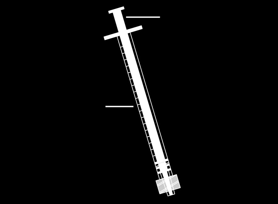 Corpul seringii Piston Seringă cu piston, având spațiu gol restrâns (low dead space) (LDS) Important: Pentru o cantitate de soluţie injectabilă de până la 1 ml, utilizaţi o seringă de 1 ml LDS.