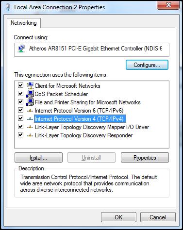 UTILIZAREA PROIECTORULUI Atunci când se efectuează o conexiune directă de la computer la proiector* 1. Comutaţi opţiunea DHCP la Oprit pe proiector. 2.