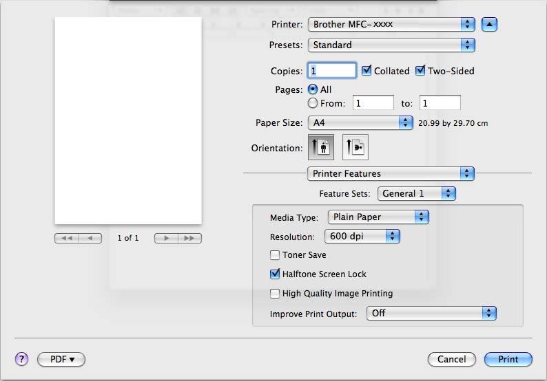 Imprimarea şi comunicarea prin fax (Mac OS X 10.5.x - 10.6.