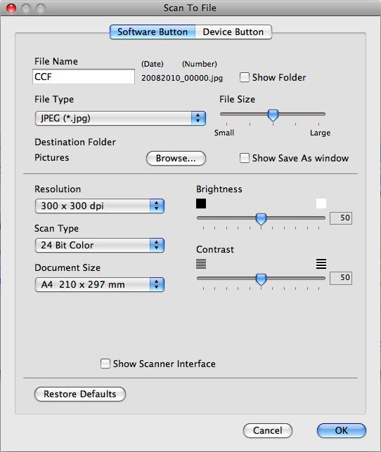 ControlCenter2 Fişier 10 Funcţia Scan to File (Scanare către fişier) vă permite să scanaţi o imagine şi să o salvaţi într-un director de pe hard-disc în orice format de fişier.