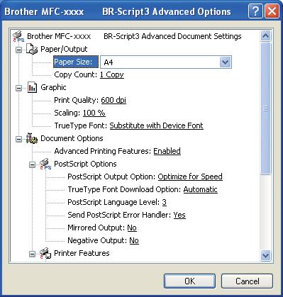 Imprimarea Opţiuni avansate 2 Puteţi accesa Advanced options (Opţiuni complexe) făcând clic pe butonul Advanced... (Complex...) din fila Layout (Aspect) sau fila Paper/Quality (Hârtie/Calitate).