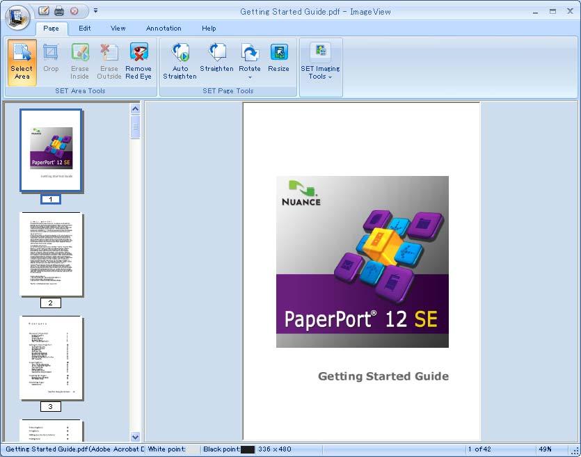 Puteţi vedea atât elementele PaperPort 12SE (fişiere MAX), cât şi non-paperport 12SE (fişiere create cu alte aplicaţii). Toate fişierele grafice (*.
