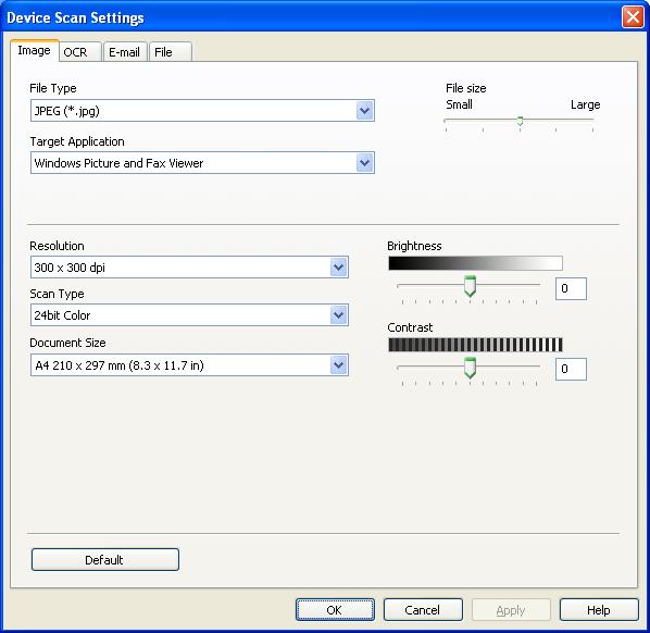 ControlCenter4 Configurarea setărilor butonului Scan (Scanare) 4 Butonul Device Scan Settings (Setări scanare dispozitiv) vă permite să configuraţi setările SCAN (SCANARE) cheie ale aparatului.