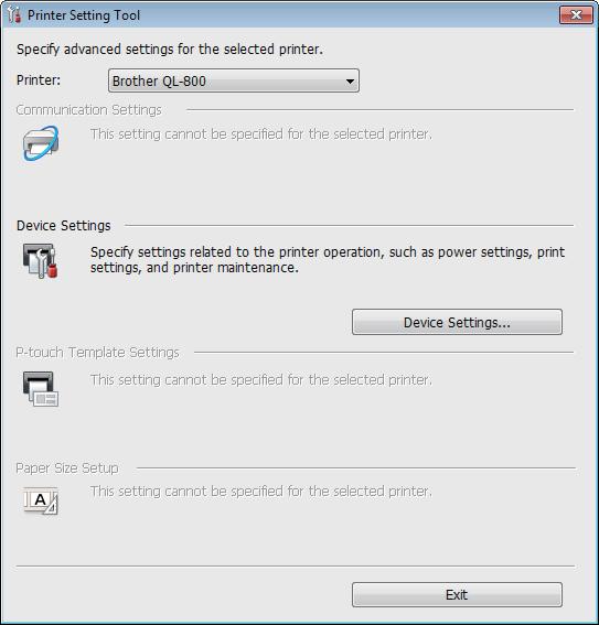 Modificarea setărilor imprimantei de etichete Utilizarea Printer Setting Tool pentru Windows 4 1 Conectați imprimanta pe care doriți să o configurați la computer.