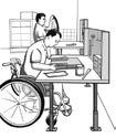 Furnizarea serviciilor la sediu În cazul furnizării serviciilor la sediu, utilizatorii de scaun rulant se deplasează la un centru cu caracter permanent, unde este disponibil un personal calificat în