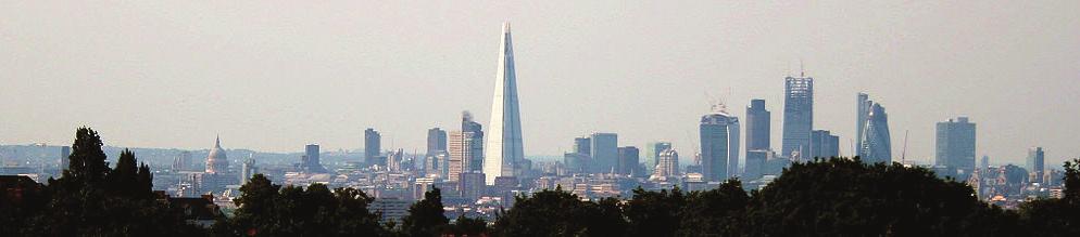 The Shard dominând panorama City of London, văzut dinspre Forest Hill, iulie 2013 / The Shard dominating the City of London skyline, as seen from Forest Hill in July 2013 Sursa / Source: