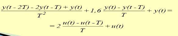 Pentru esantioanele în avans ale semnalelor de intrare si de iesire, ecuatia cu diferente care descrie un sistem liniar monovariabil discret devine: Pentru sistemele esantionate: t = kt, k apartine