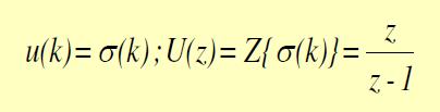 Raspunsul unui sistem dinamic linear monovariabil discret la un semnal de intrare treapta unitara discreta σ(k),