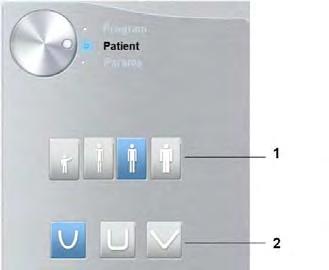 Panoul pacientului Panoul pacientului vă permite să alegeţi şi să selectaţi diverşii parametri ai pacientului.