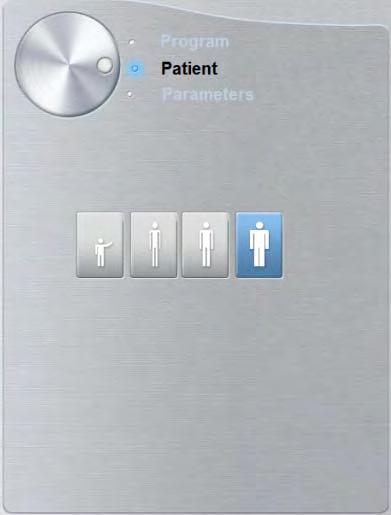 Panoul Pacient 3D Panoul pacientului vă permite să alegeţi şi să selectaţi diverşii parametri ai pacientului.