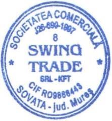 1. Informaţii despre producători: S.C. SWING TRADE S.R.L. Sediu social: Sovata, str. Principala, nr. 72, judetul Mures C.U.I. RO 9866443 Nr.Reg.Com.