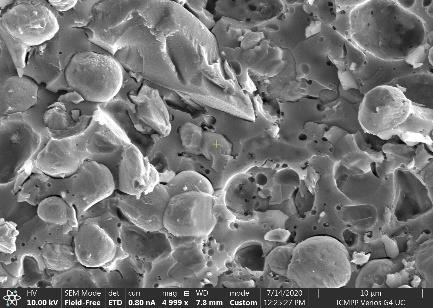 nanoparticule funcționalizate iradiate are ca efect creșterea porozității matricii poliacrilice.