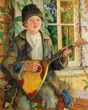 Boy with Balalaika Nikolay Bogdanov-Belsky s-a născut în 1868 într-un sat din Rusia.