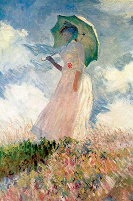 Doamnă cu umbrelă de soare Claude Monet este cunoscut drept pionierul impresionismului francez, un stil de artă care