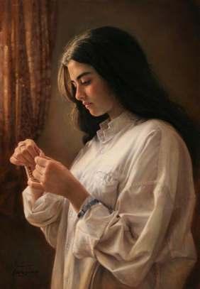 A girl by the window A girl by the window este o operă de artă a lui Iman Maleki. Iman este un pictor iranean, născut în 1976.