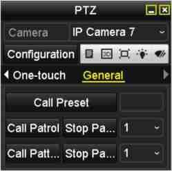 Faceți clic pe butonul Configuration de pe panoul de control și puteți deschide interfața Setări PTZ.