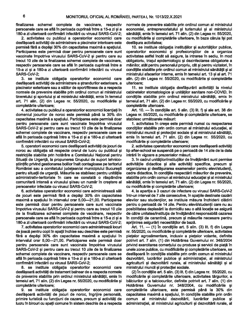 6 MONITORUL OFICIAL AL ROMÂNIEI, PARTEA I, Nr. 1013/22.X.