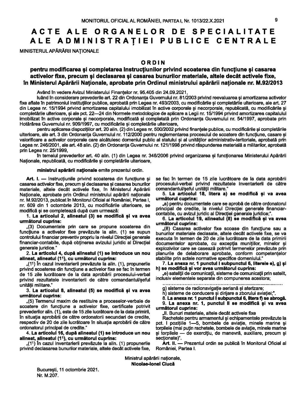 MONITORUL OFICIAL AL ROMÂNIEI, PARTEA I, Nr. 1013/22.X.