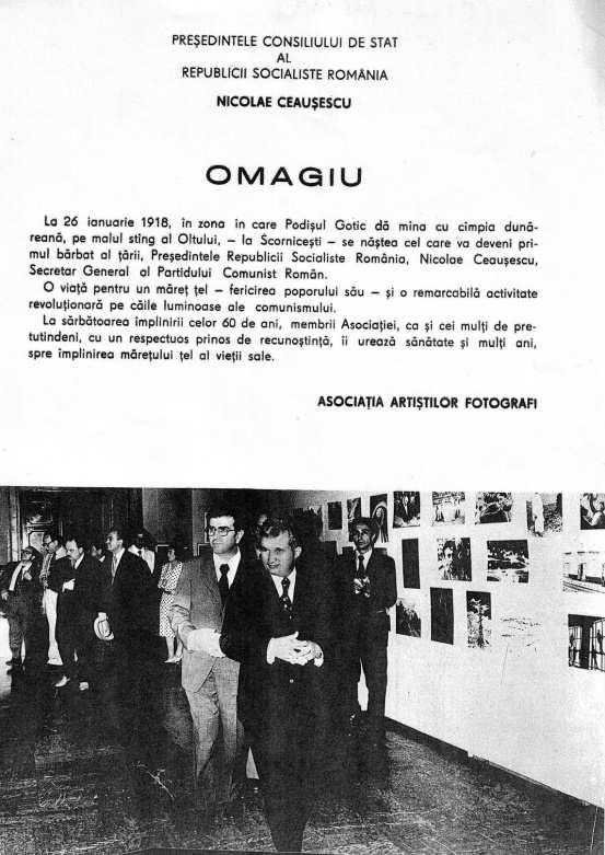 334 MARIA OROSAN-TELEA Figura 2. Omagiu. Sursa: revista Fotografia, nr. 121, ianuarie-februarie 1978, coperta interioară.