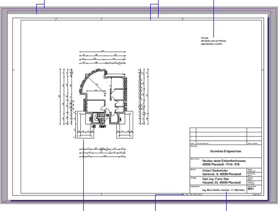 332 Elementele unei planse Allplan 2022 Elementele unei planse Pagina si zona imprimabila Pagina reprezinta suprafata plansei.