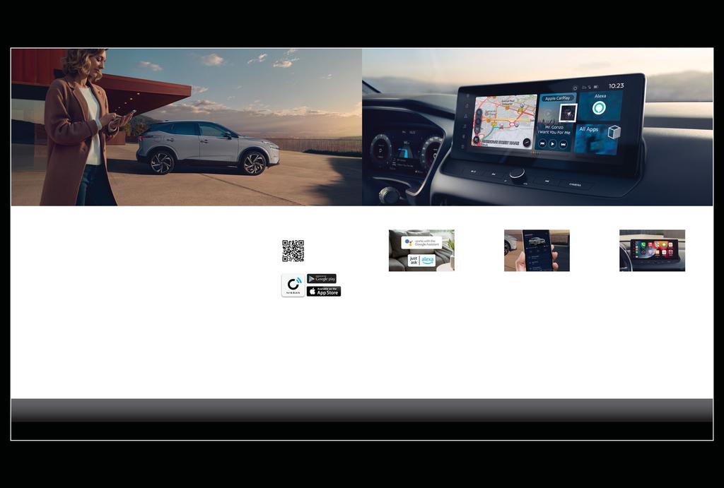 Fii mereu conectat Noul ecran HD touchscreen de 12,3" (4) disponibil pe Nissan Qashqai este portalul tău către NissanConnect prin navigație intuitivă și tehnologie avansată de conectivitate.