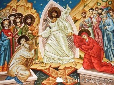 PAGINA 2 În această zi a bucuriei supreme Ziua Învierii când Hristos S a ridicat din mormânt ca un Atotputernic, zdrobind puterile iadului şi slobozind pe cei legați acolo din veac, moartea a fost