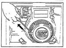 După ce aţi pornit motorul deschideţi încet şocul; - nu deschideţi imediat şocul dacă motorul este rece sau temperatura mediului este scăzută, deoarece motorul se poate opri. 6.