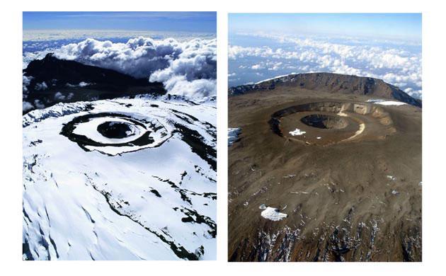 Efectele sesizabile ale schimbarilor climatice Kilimanjaro 1992 2005 Cercetatorii sustin ca stratul de gheata inca existent pe