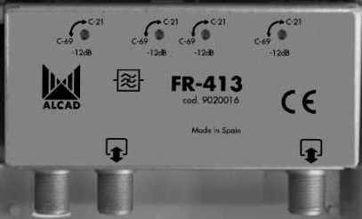 Montajul este realizat cu rejectorul FR-413 care permite atenuarea cu 4 filtre a unui canal din banda de UIF C21 C69.