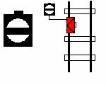 Fig. 168. Macazul este în poziţie de abatere la stânga Ziua şi noaptea - tăbliţa indicatoare în formă de săgeată, îndreptată cu vârful spre stânga Art.