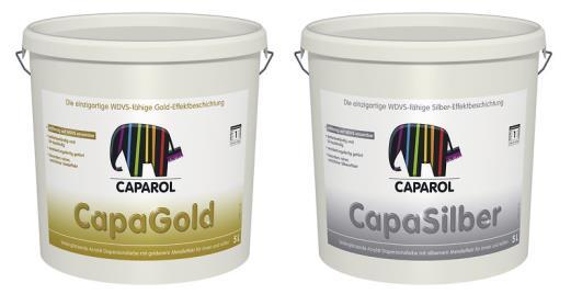 Capadecor CapaGold / CapaSilber Vopsea de dispersie acrilică cu semi-lucioasă, cu efect metalic auriu/argintiu, pentru interior si exterior Descrierea produsului Domeniu de aplicare Acoperirea