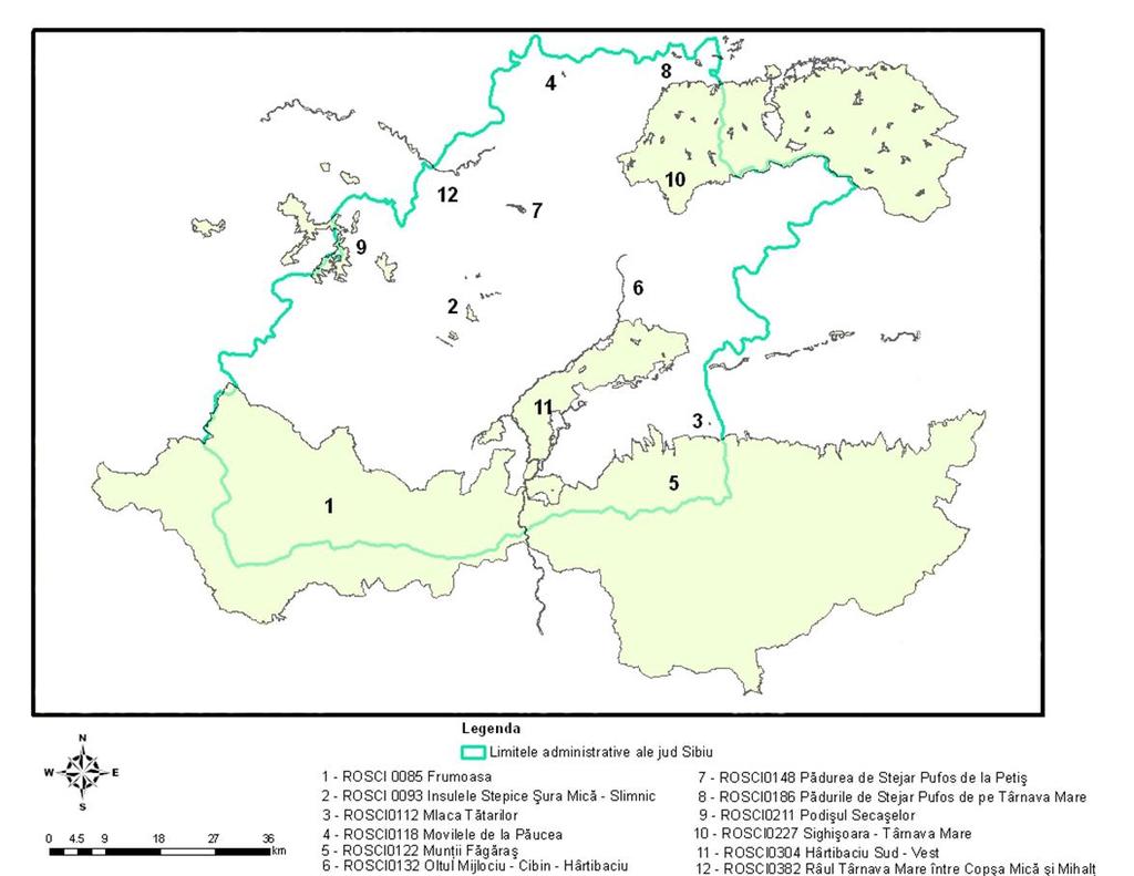 perechi). Este de asemenea printre primele zece situri din ţară pentru ghionoaie sură (Picus canus). Ariile Speciale de Protecţie Avifaunistică ocupă o suprafaţă de aproximativ 236.
