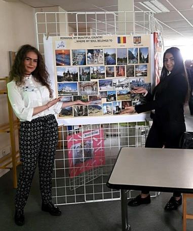 My mate Mălina and I promoted our country, Romania, delivering a presentation in English.
