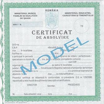 Certificatul de Absolvire pentru ocupatia Expert Achizitii Publice cod COR: 214946, Acreditat A.N.C.